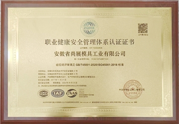 職業(yè)健康安全管理體系認(rèn)證證書